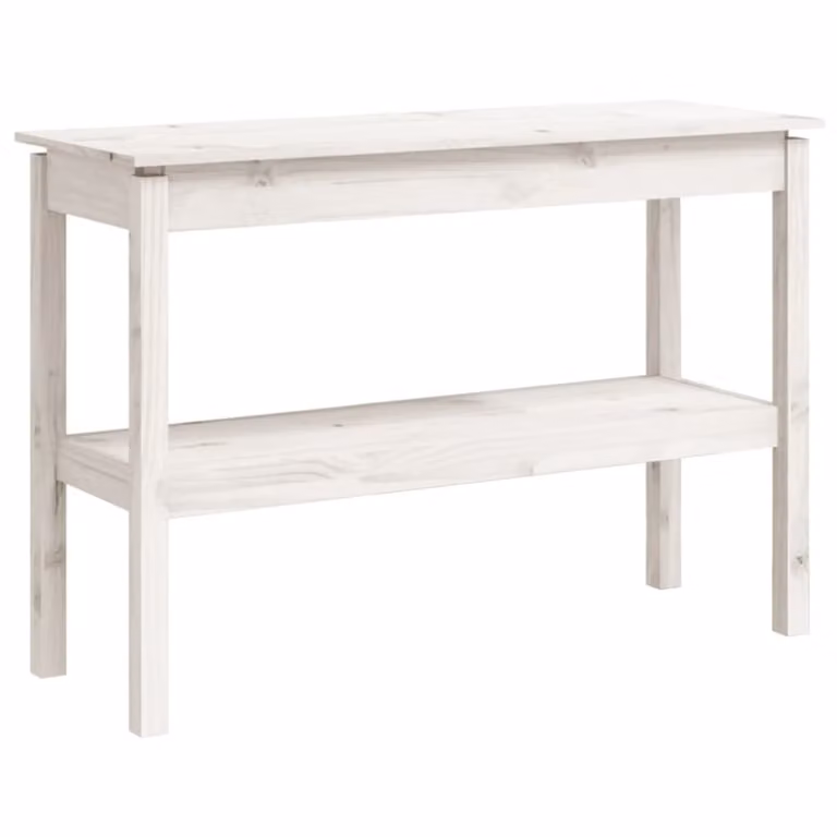 Mesa consola Maison Chic de madera de pino maciza en color blanco para salón o recibidor An/P/Al: 110 x 40 x 75 cm
