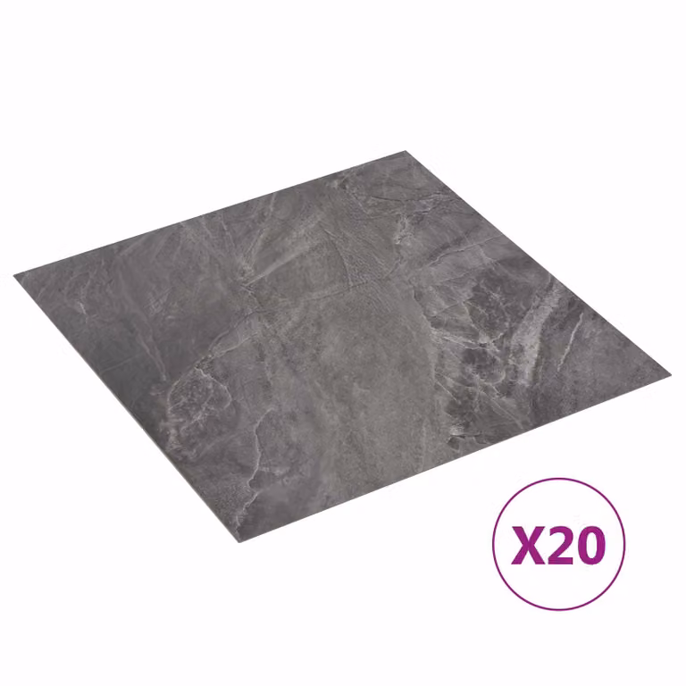 Tablones de suelo autoadhesivos vidaXL con efecto madera en color negro y gris, pack de 20 unidades, An/P: 30,5 x 30,5 cm