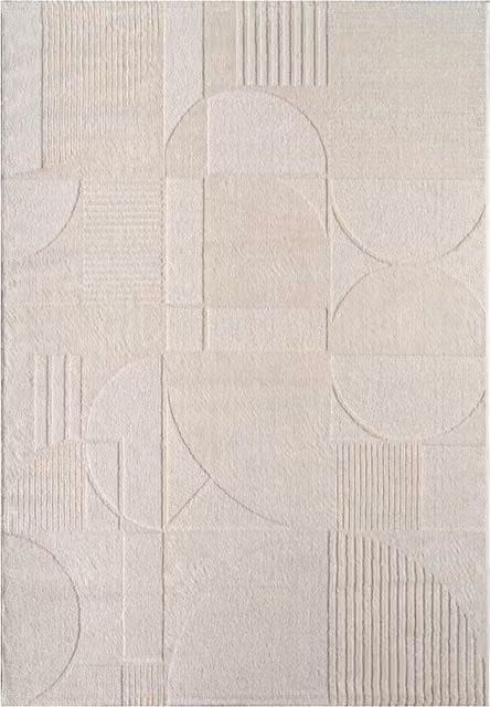 Alfombra moderna Sumo color beige de diseño geométrico An/P: 200 x 290 cm