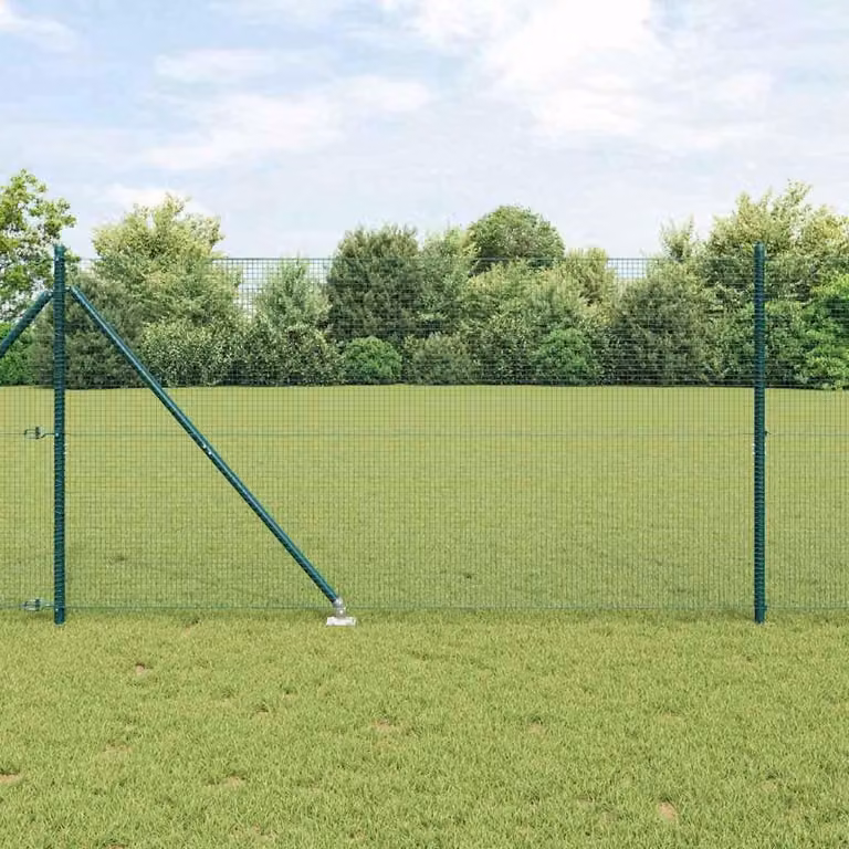 Valla de malla de alambre soldado Syfax con recubrimiento de PVC verde para instalación en suelo, An/Al: 140 x 50 cm