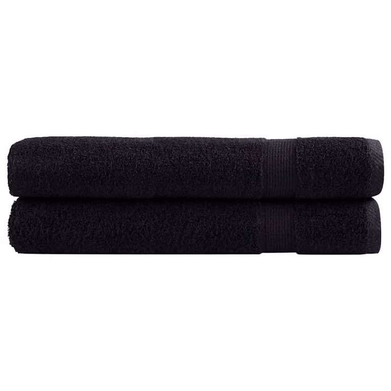Set de 2 toallas premium vidaXL SOLUND de algodón en color negro, An/Al: 100 x 200 cm, 600 gsm