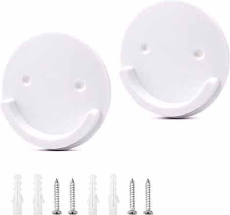 Soportes de pared universales MIMIY para barra de cortina de ducha en color blanco de plástico
