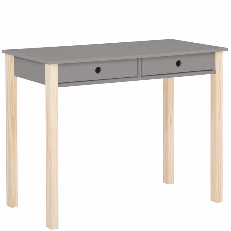 Escritorio Loft24 con unidad de cajones para niños y oficina en casa, color gris mate y estilo escandinavo