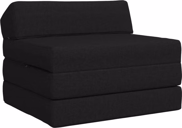 Sofá cama plegable vidaXL de tela negra para adultos An/P/Al: 200 x 70 x 70 cm