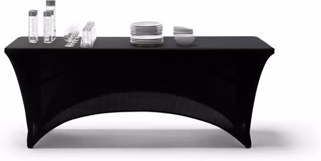 Funda protectora BriCor para mesa plegable de color negro, lavable y elástica, An/P/Al: 180 x 75 x 74 cm