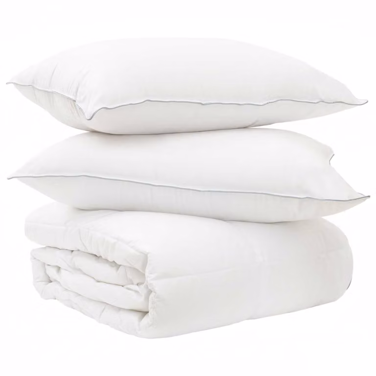 Juego de edredón y almohada vidaXL blanco de fibra de bambú, An/P/Al: 155 x 220 cm