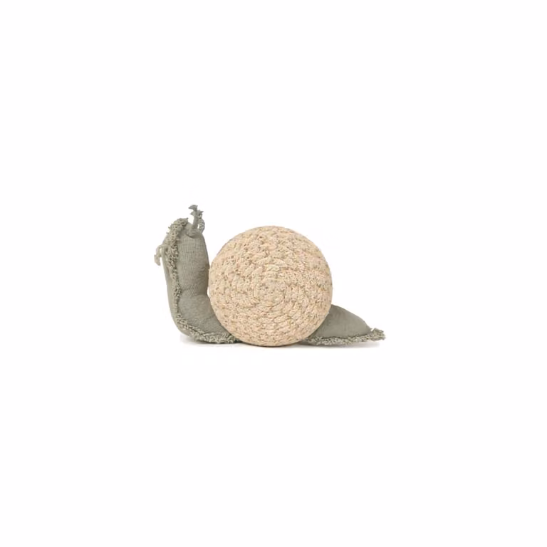 Cesta Mini Caracol de Lorena Canals en algodón azul y verde, An/P/Al: 25 x 11 x 15 cm