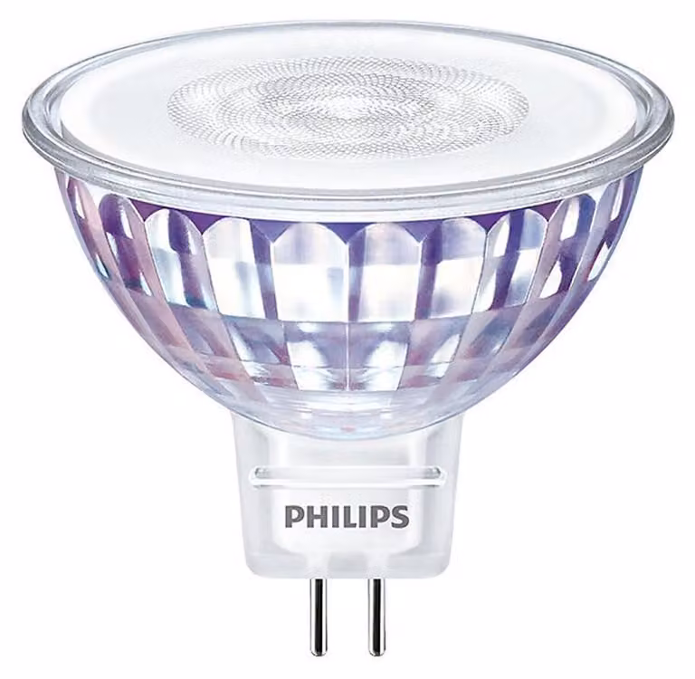 Foco LED Philips MR16 con casquillo GU5.3, 7 W (equivalente a 50 W), 621 lúmenes y luz blanca cálida