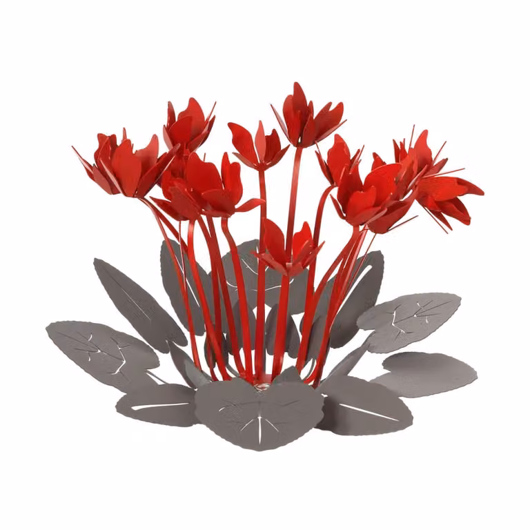 Centro de mesa tipo bol floral de hierro rojo Arti & Mestieri, Diámetro: 38 cm