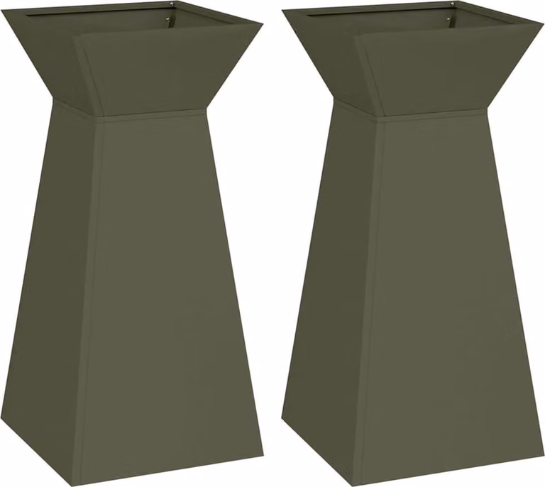 Set de 2 macetas Syfax modelo Pilar color verde An/P/Al: 35 x 35 x 73 cm