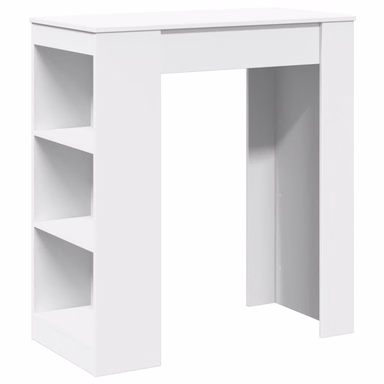 Mesa alta con estantes vidaXL en madera MDF blanca An/P/Al: 95 x 47 x 103,5 cm
