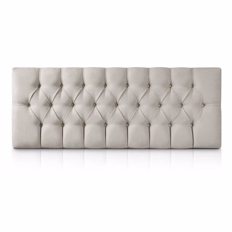 Cabecero tapizado Morfeo gris para cama de 135 cm, An: 145 cm, Al: 60 cm