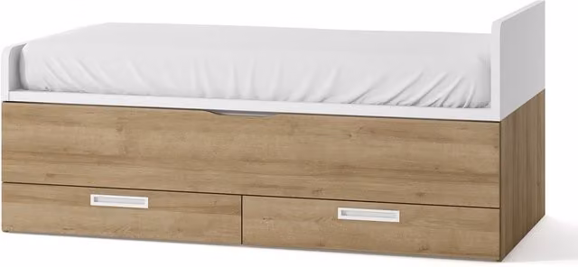 Cama nido Mio de El Corte Inglés con 2 cajones y costado derecho alto en blanco o marrón