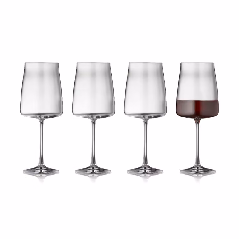 Set de 4 copas de vino tinto Zero de Lyngby Glas en cristal transparente de 54 cl