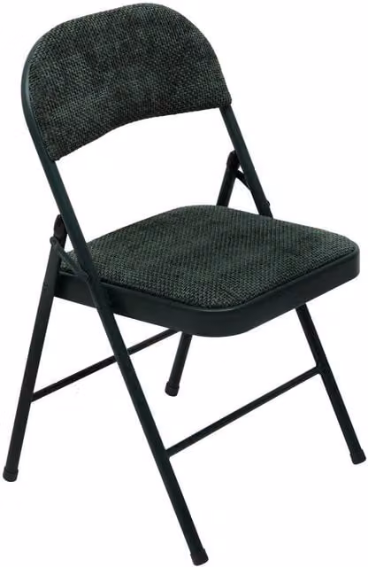 Silla plegable Flexy+ de 5five con asiento de terciopelo verde y estructura metálica