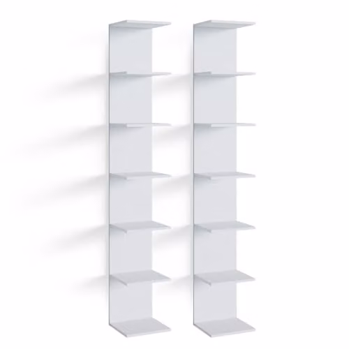 Lote de 2 estantes de pared Vicco Paolo para habitación infantil, blanco, An/P/Al: 30 x 28 x 190 cm