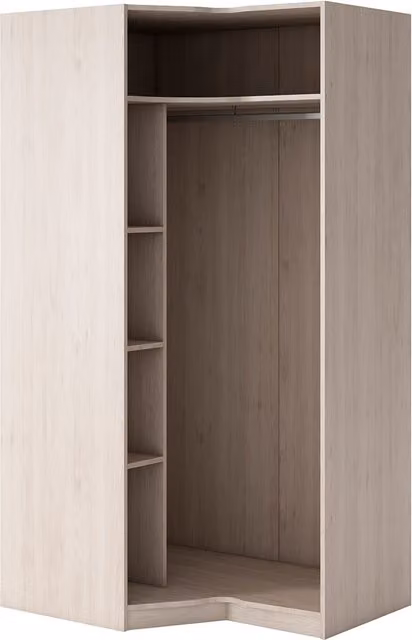 Armario rinconera izquierda Mio de El Corte Inglés en color beige con 1 barra y 1 balda