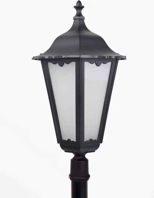 Lámpara de jardín de pie retro Su-Ma negra de aluminio con pantalla de cristal, IP43, 1 x E27, Altura: 120 cm