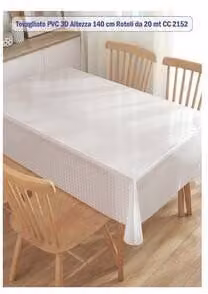 Pack de 20 manteles transparentes Smart Giglio de PVC para adultos con acabado lavable de la marca VDS, Ancho: 140 cm
