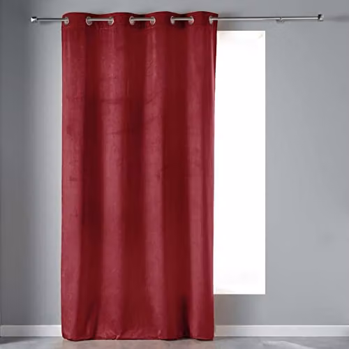 Cortina de terciopelo Douceur d'Intérieur con ojales, color rojo, An/Al: 140 x 240 cm
