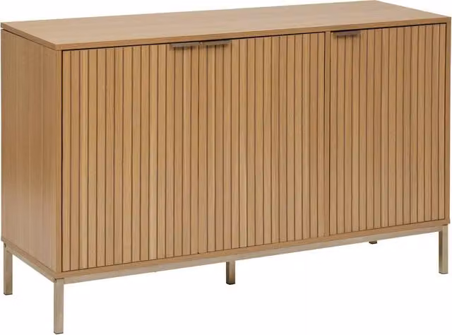 Aparador 5five de 3 puertas con efecto madera natural y cierre suave para salón o comedor