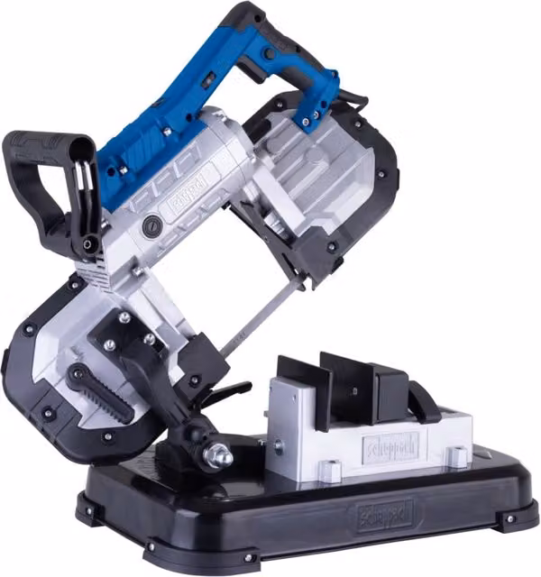 Sierra de cinta para metales Scheppach MBS1200 de 1200W con luz LED y capacidad de corte de hasta 127 mm