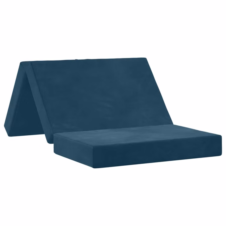 Sofá cama plegable vidaXL azul de tela y espuma An/P/Al: 80 x 67 x 45 cm