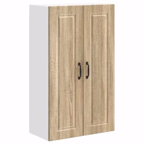 Armario de cocina moderno Helloshop26 de pared en madera color marrón roble con puertas batientes, An/P/Al: 60 x 31 x 100 cm