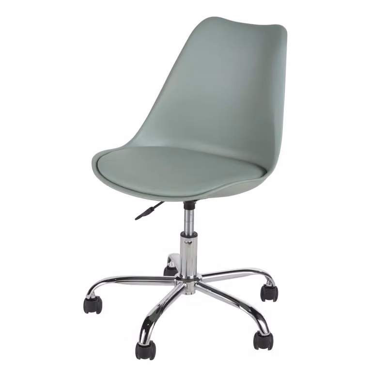 Silla de escritorio infantil giratoria Maisons du Monde en color verde y plata con altura ajustable y ruedas