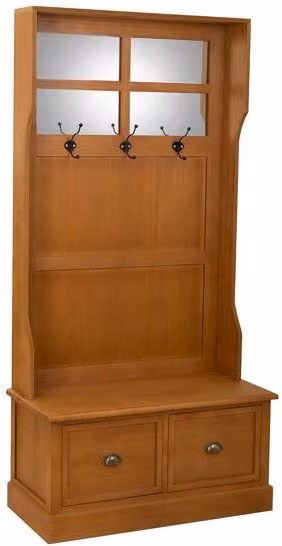 Recibidor perchero con banqueta de madera y metal Wanderlust Deco marrón An/P/Al: 92 x 39,5 x 184 cm