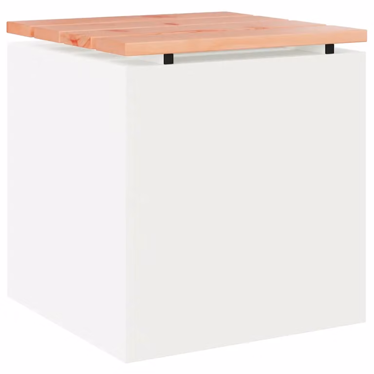vidaXL Banco de jardín moderno de madera y acero lacado An/P/Al: 40 x 40 x 43 cm