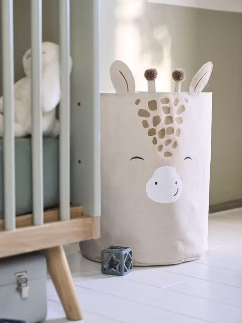 Cesto XL Jirafa Vertbaudet color beige arena para habitación infantil