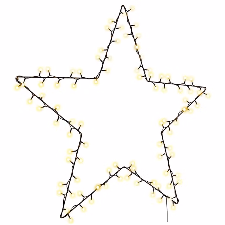 Luces de Navidad vidaXL con silueta de estrella y 50 LEDs en color blanco cálido