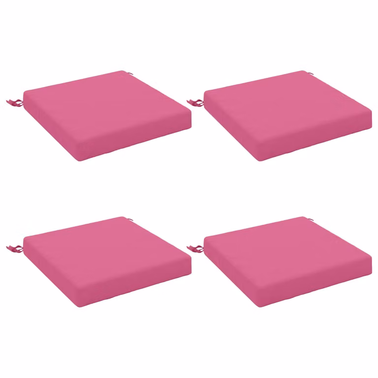 Set de 4 Cojines de Asiento vidaXL SOEST de Poliéster Rosa con Funda Extraíble y Resistente a los Rayos UV