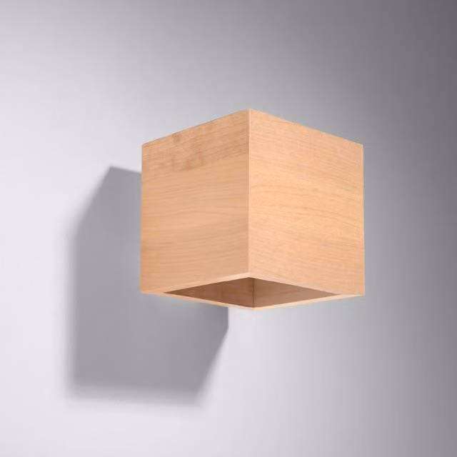 Aplique de pared Quad de Sollux en madera color beige con diseño escandinavo y bombilla G9 reemplazable