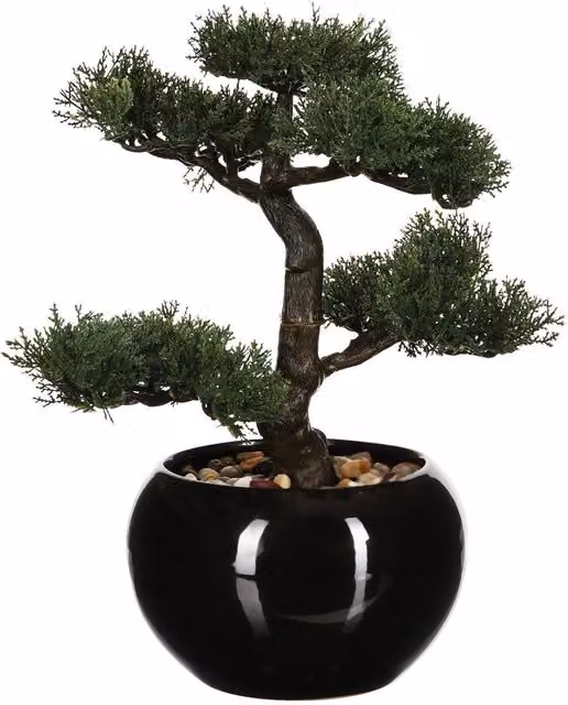 Bonsai artificial de mesa Atmosphera en maceta de cerámica verde con altura: 36 cm