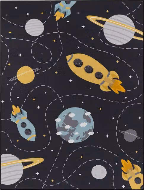 Alfombra infantil Bini gris de 200 x 200 cm