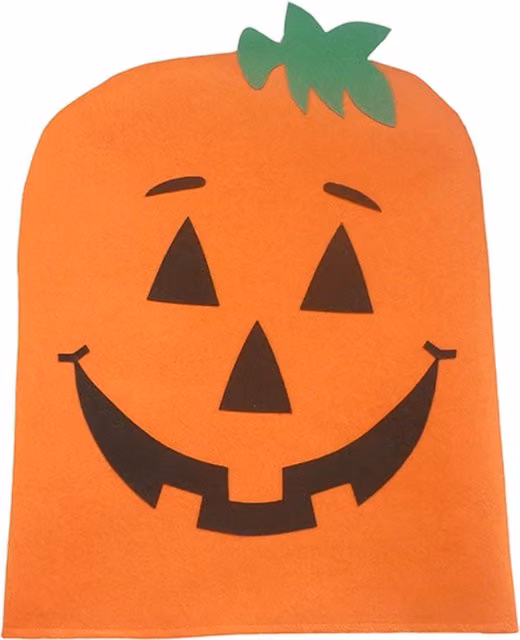 Funda protectora para silla de comedor con respaldo Eudidv en negro y naranja con diseño de Halloween y acabado de forro polar