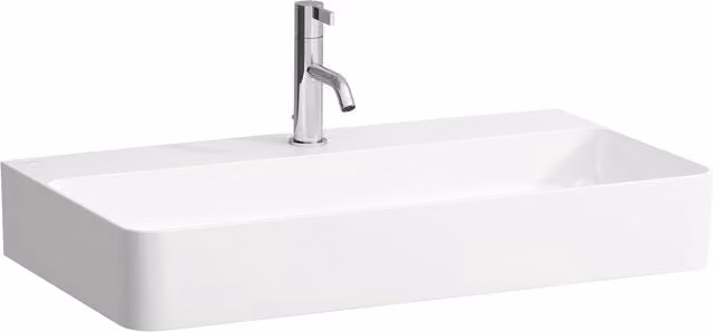 Lavabo de encastrado Laufen Val rectangular en cerámica blanca con 1 agujero para grifo, An: 42,0 cm, P: 52,0 cm, Al: 11,5 cm