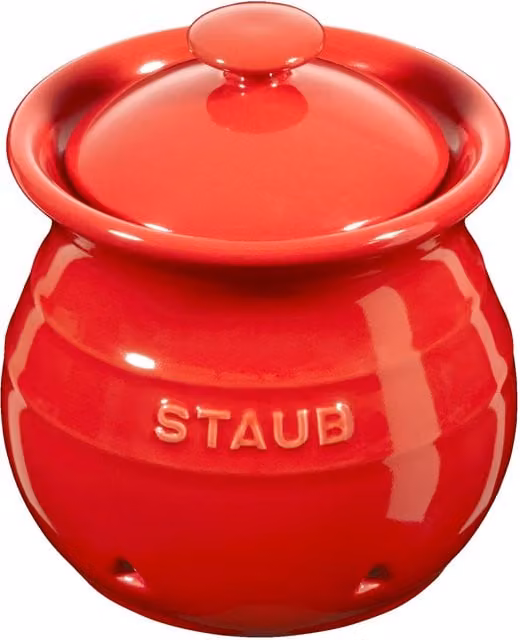 Tarro para ajo de cerámica Staub color cereza