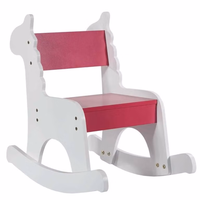 Mecedora infantil de madera Wanderlust deco en color rosa y blanco, An/P/Al: 33 x 55 x 51.5 cm