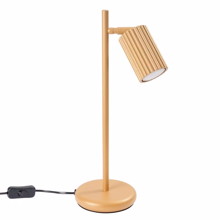 Lámpara de escritorio moderna Sollux Lighting en aluminio color dorado con Altura: 15 cm