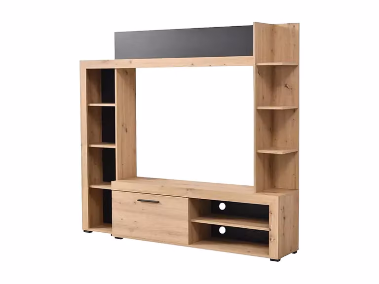 Mueble de TV Baltimore con compartimentos para salón en color roble y antracita, An/P/Al: 172.5 x 33.0 x 53.0 cm