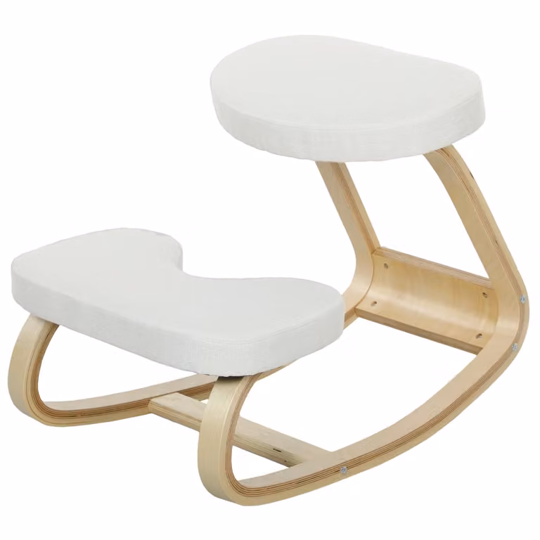 Silla de oficina Maison Chic de madera de abedul en color beige, estilo escandinavo, An/P/Al: 73 x 50 x 55 cm