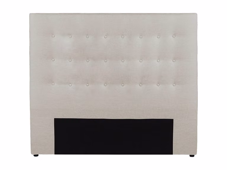 Cabecero capitoné FRANCESCO de tela beige para cama de 180 cm