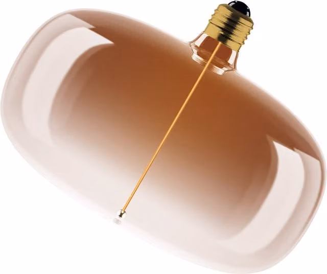 Bombilla LED Osram Vintage 1906 Big Ellipse con filamento en forma de elipse, casquillo E27, regulable, cristal marrón té, 4 W, 120 lm, 21,5 cm