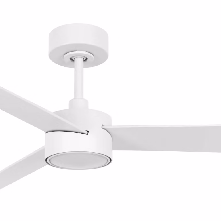 Ventilador de techo Climate IV con luz LED y mando a distancia Beacon Lighting, color blanco, diseño moderno para salón o dormitorio