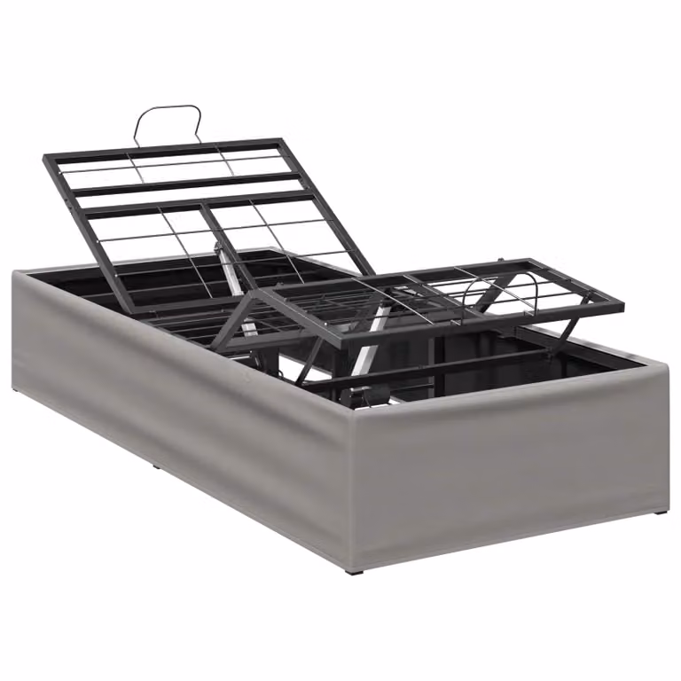 Estructura de cama eléctrica ajustable vidaXL en color gris con base de elevación y mando con cable de 100 x 200 cm