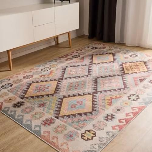 Alfombra Benuta Basic George Multicolor de Estilo Vintage y Abstracto para Salón o Dormitorio, An/P: 60 x 120 cm