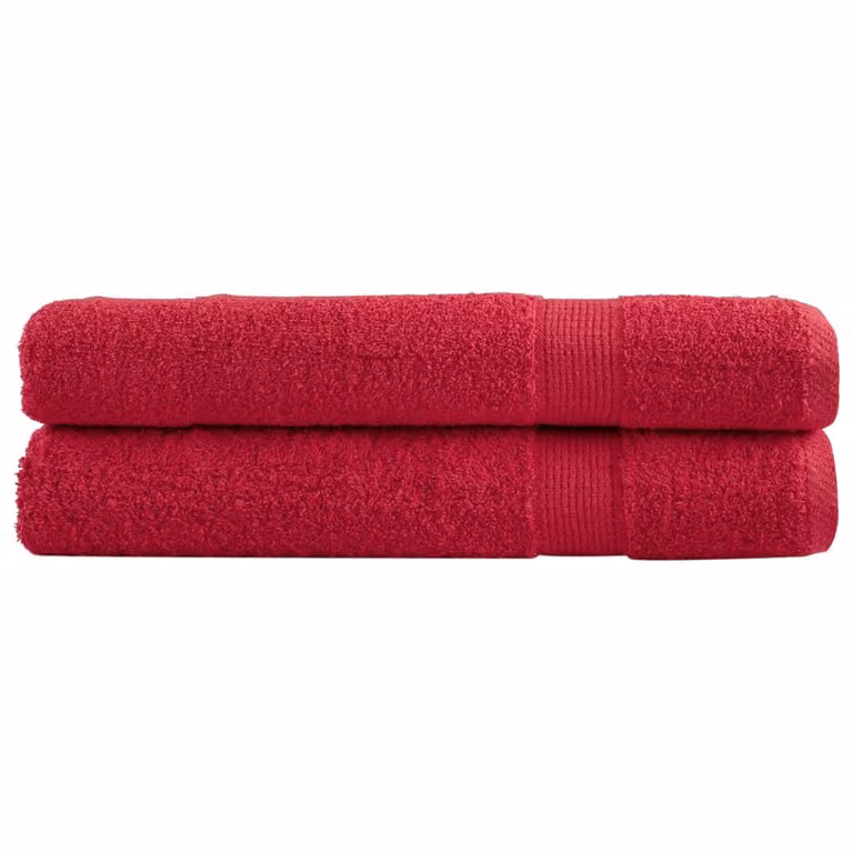 Pack de 2 toallas de sauna SOLUND de vidaXL en color rojo, fabricadas en algodón de rizo con un gramaje de 600 gsm, An: 80 cm, Al: 200 cm